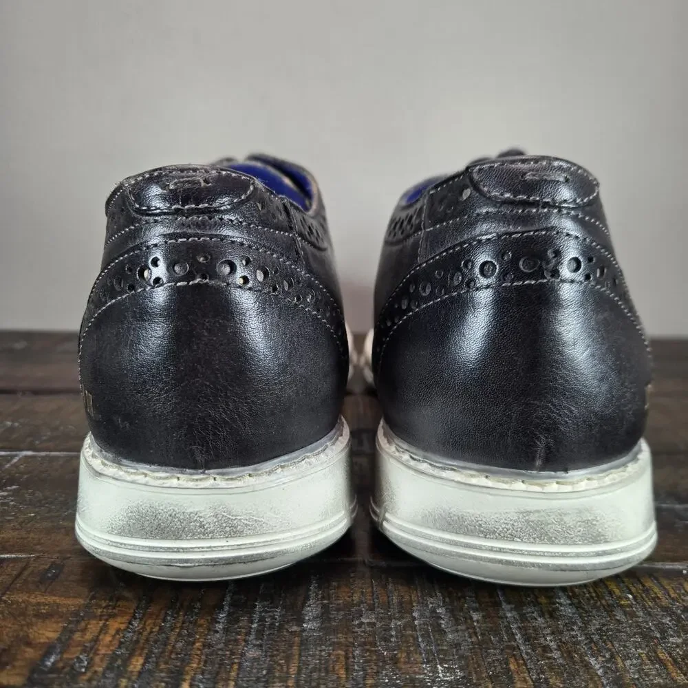 NEW BED STU Cayuga II Mens Size 9 Oxford Sneakers Organic Leather Gray White